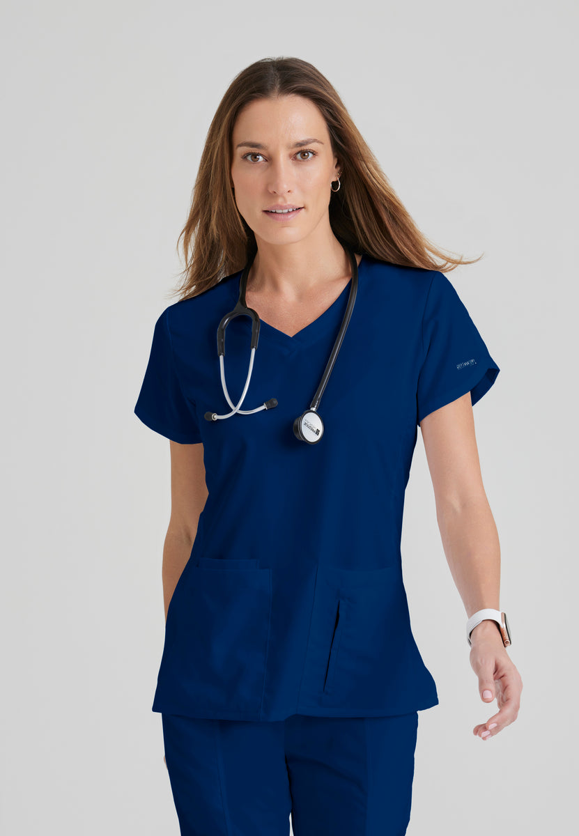 Grey's Anatomy 4 Pocket Crossover V-Neck Scrub Top