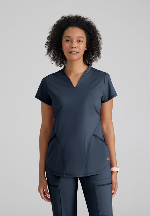 Define Knit Top - Steel - Grey's Anatomy™ by Barco Knit Stretch - 1