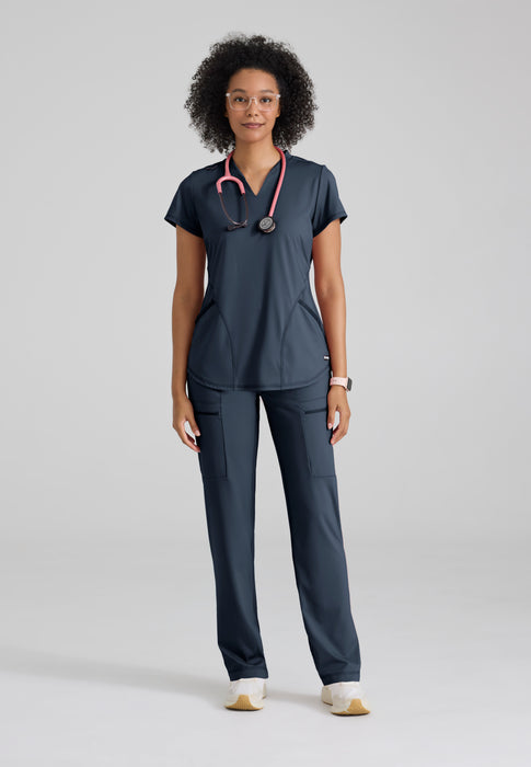 Define Knit Top - Steel - Grey's Anatomy™ by Barco Knit Stretch - 2