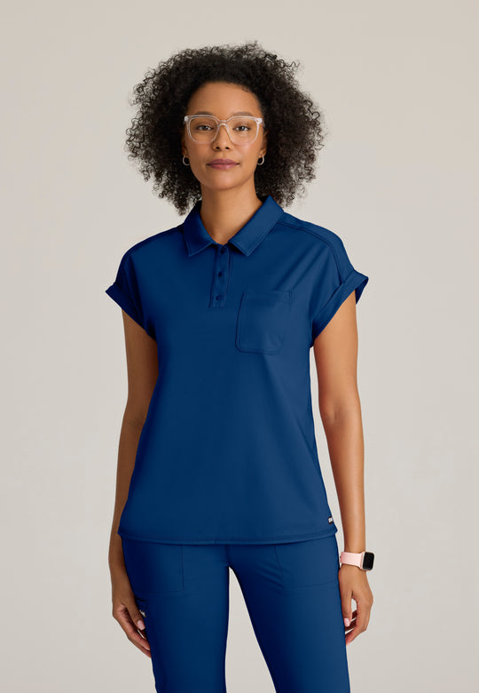 Renew Snap Placket Knit Scrub Top