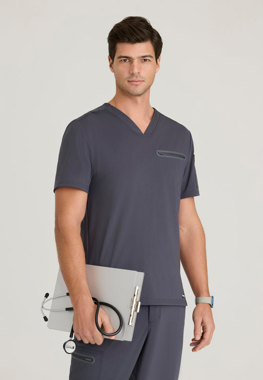 Clarity Men's 2 Pocket V-neck Framed Pocket Top