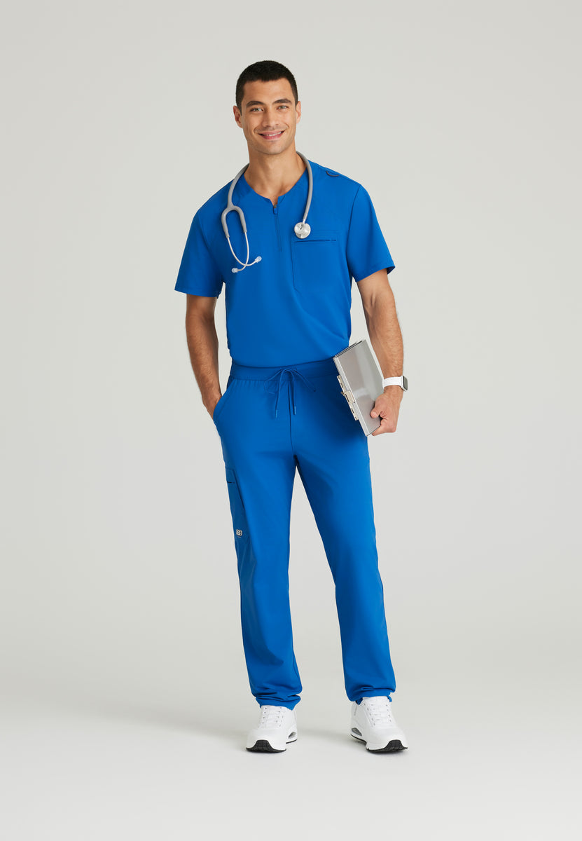 Flex Single Pocket Curved Neck Scrub Top – Barco
