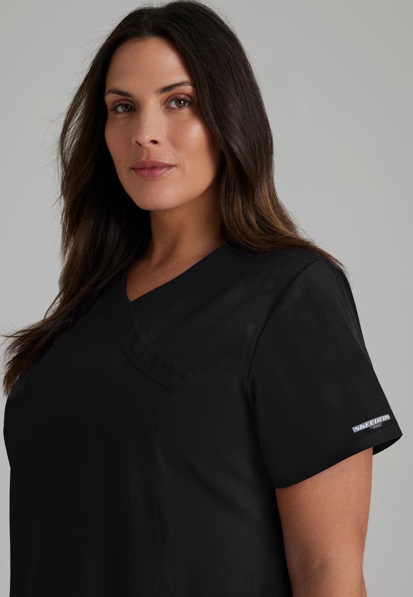 BARCO Skechers Vitality Charge Scrub Top for Women - V-Neck