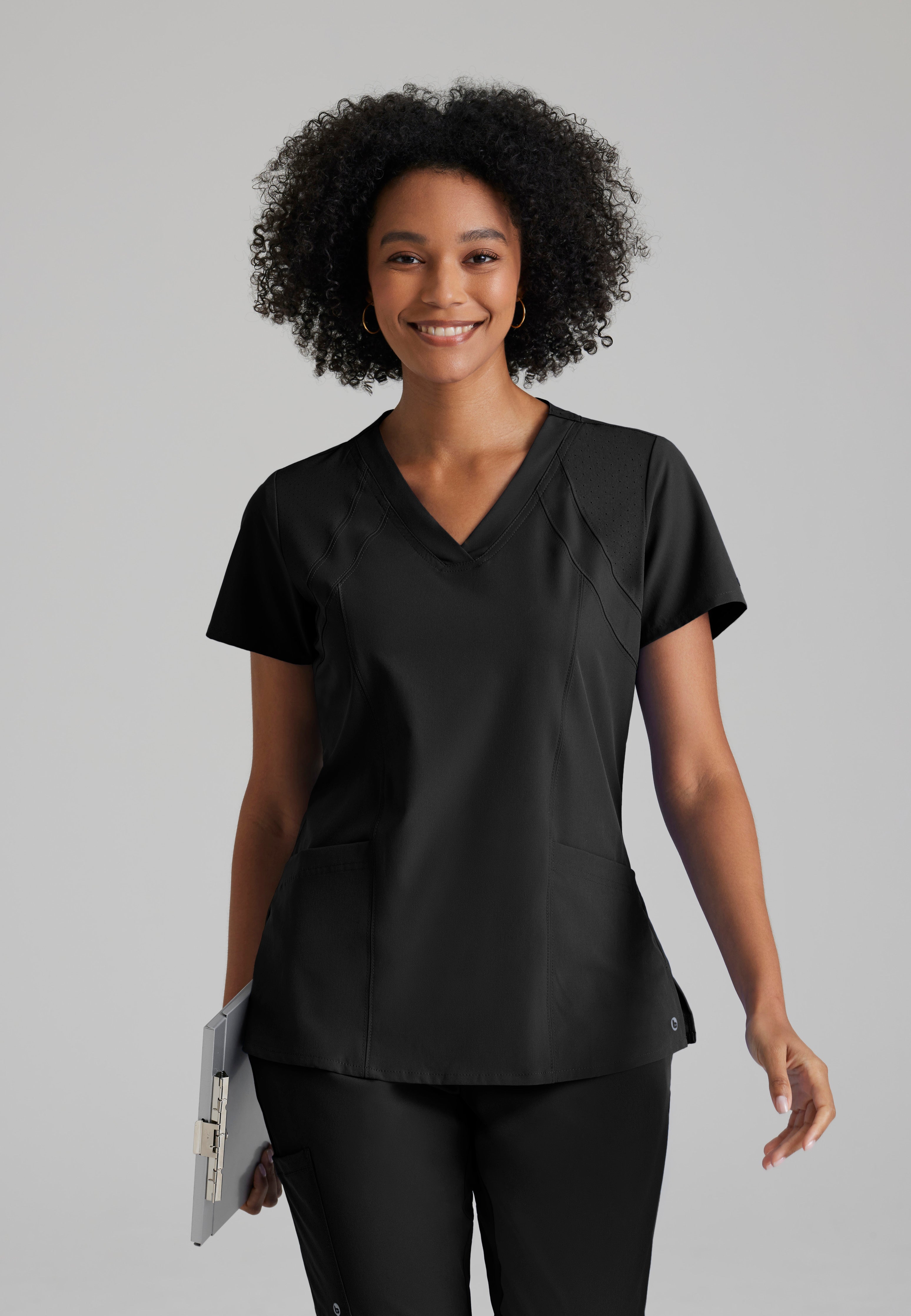 Barco One Racer Top-4 Pocket V-Neck Breathable Scrub Top