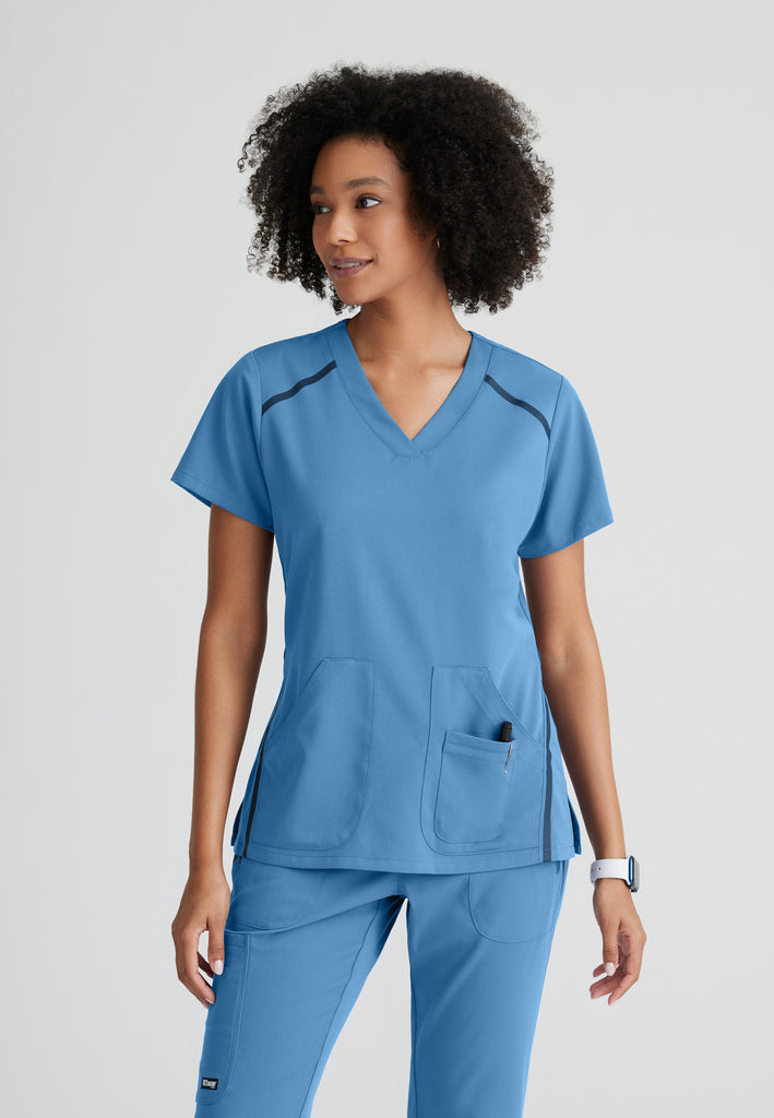 SCRUB TOP Women's 2 Pocket Empire V-Neck * GREY'S ANATOMY™ by BARCO 71166