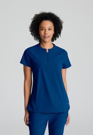 Flux 2-Pocket Banded Zip Collar Top