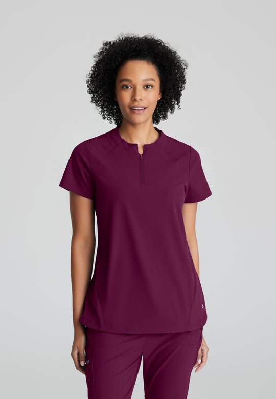 Flux 2-Pocket Banded Zip Collar Top