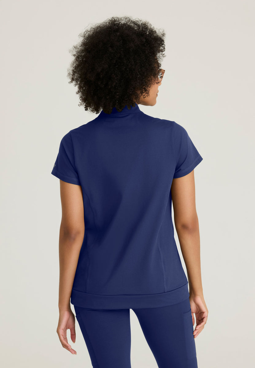 Vigor 3-Pocket Mock Neck Banded Bottom Top – Barco