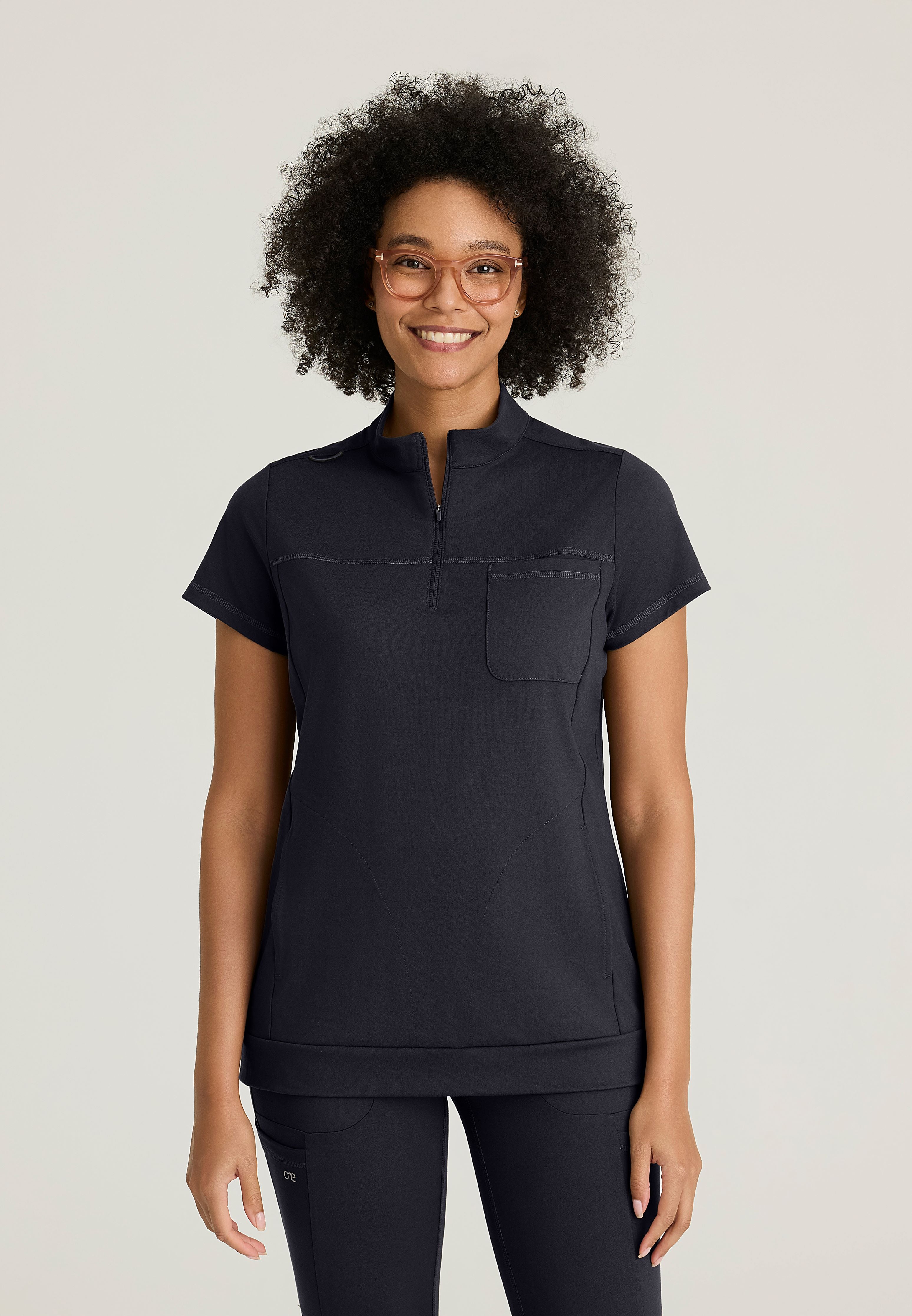 【BACK SPIN!】NEW WAVE MOCK NECK POCKET-T Vigor 3-Pocket Mock Neck Banded Bottom Top – Barco