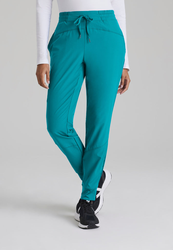 Front View of the Boost Jogger Scrub Pant in Teal from Barco One