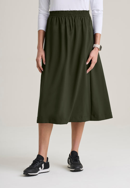 Terran Women's 3 Pocket Ruffle Waistband A-Line Skirt