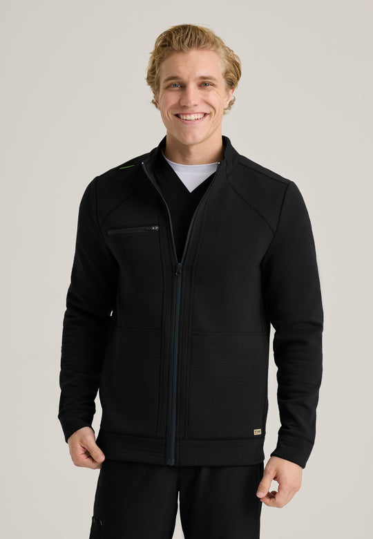Ron Men's 5 Pocket Funnel Neck Zip Front Jacket