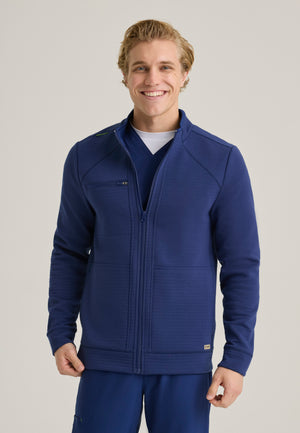 Ron Men's 5 Pocket Funnel Neck Zip Front Jacket