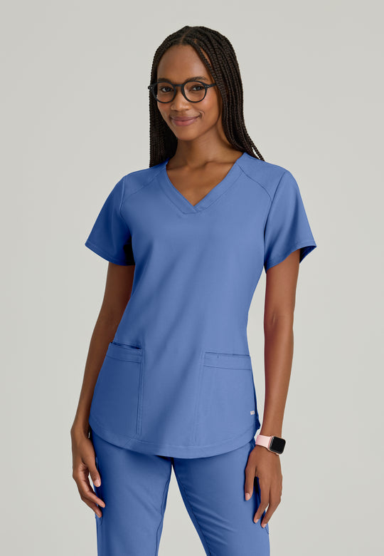 greys anatomy scrub dress Grey's Anatomy Spandex Stretch Women's Emma 4-Pocket V-Neck Scrub Top