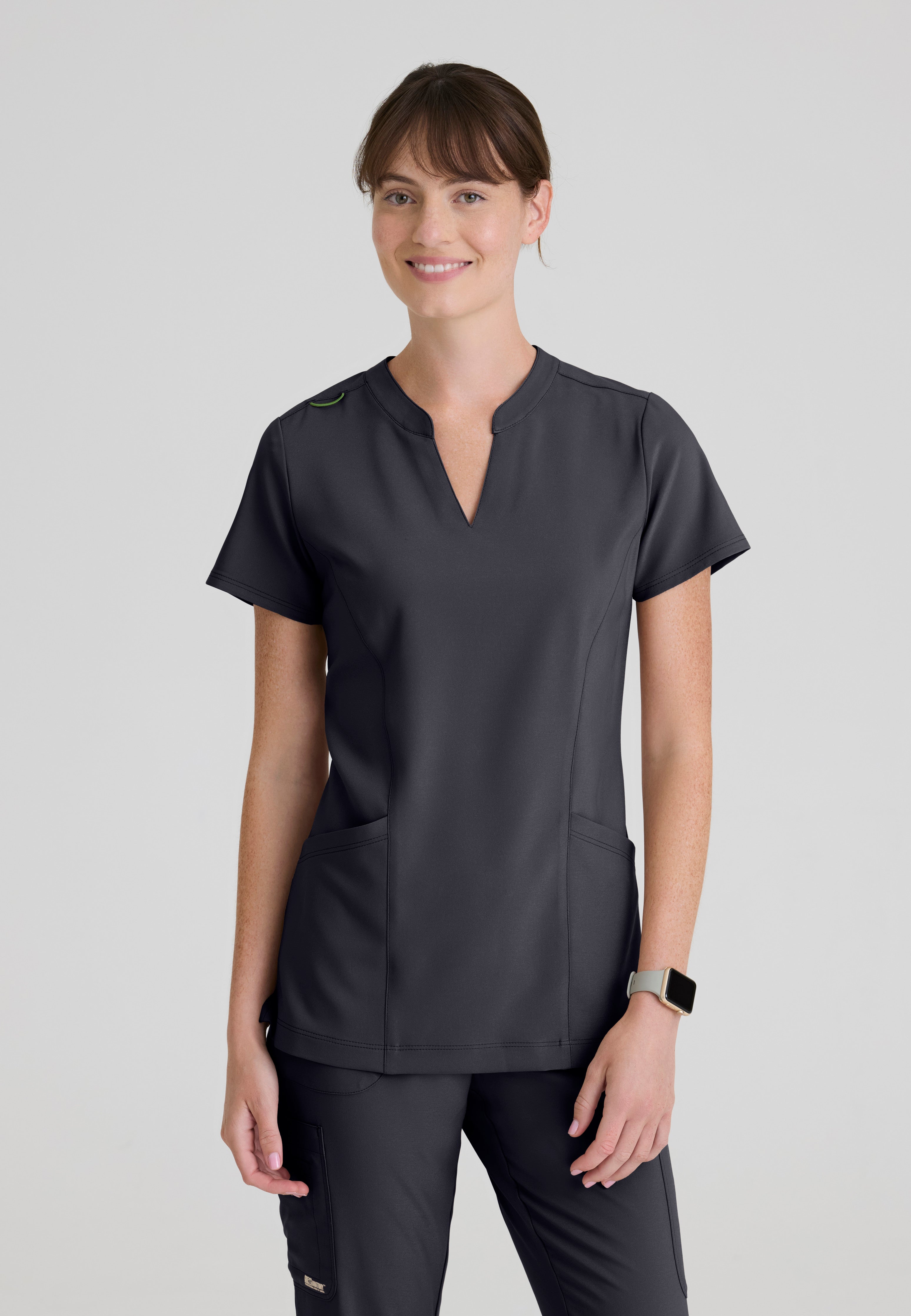 Sky 2-Pocket Banded Notched Neck Top – Barco