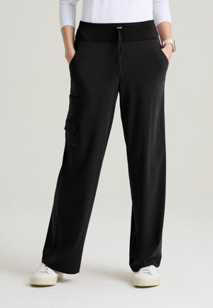 Aria Women's 6-Pocket Jersey Knit Waistband Wide Leg Pant
