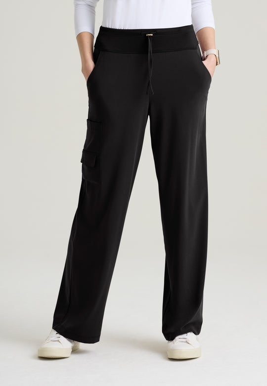 Aria Women's 6-Pocket Jersey Knit Waistband Wide Leg Pant