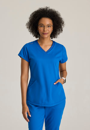 Evelyn Pintuck Detail Scrub Top