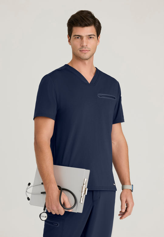 Clarity Men's 2 Pocket V-neck Framed Pocket Top