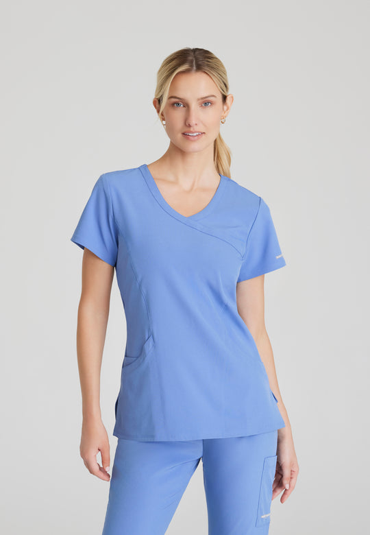 Barco- Wome's Skechers Vitality Charge V Neck Scrub Top Small Wine