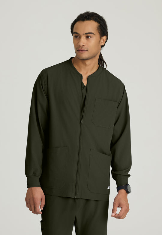 Structure 3-Pocket Crewneck Warmup Scrub Jacket