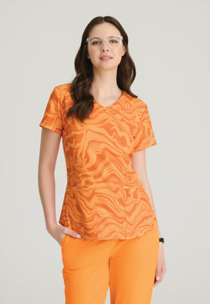 Essence V-Neck Animal Print Top