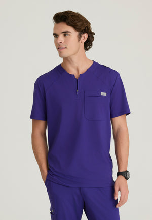 Flex Single Pocket Curved Neck Scrub Top