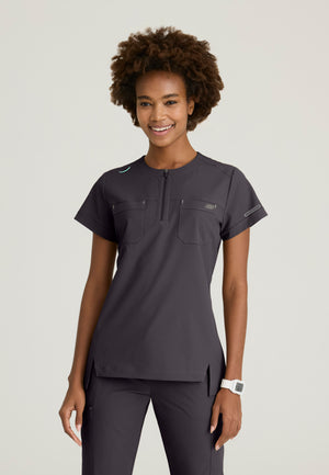 Trek 2-Pocket Rounded Neck Tuck-In Top